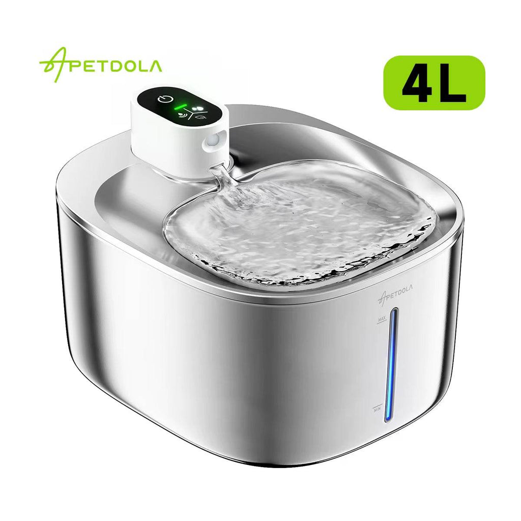 4L Wireless Stainless Steel Pet Water Fountain